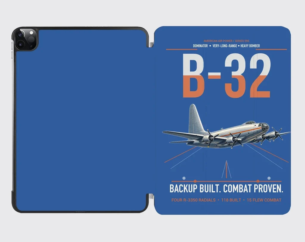 B-32 Dominator design on blue ipad tablet case