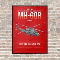 Thumbnail for Sikorsky MH-60R Seahawk vertical canvas print - framed - red background