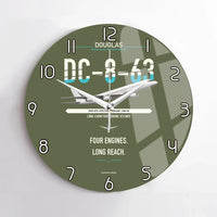 Thumbnail for Douglas DC-8-63 design on green army no frame wall clock