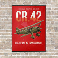 Thumbnail for Fiat CR.42 Falco vertical canvas print - framed - red background
