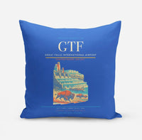 Thumbnail for Great Falls International Airport (GTF) design on blue pillow