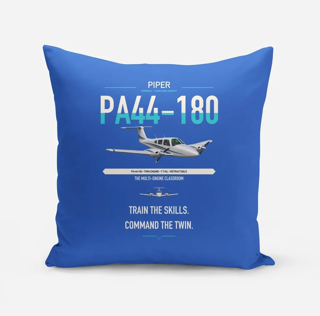 Piper PA-44-180 Seminole design on blue pillow
