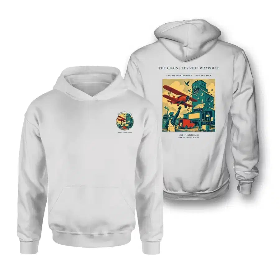VINTAGE G4451 - The Grain Elevator Waypoint - Double-Side Hoodie design on white double side