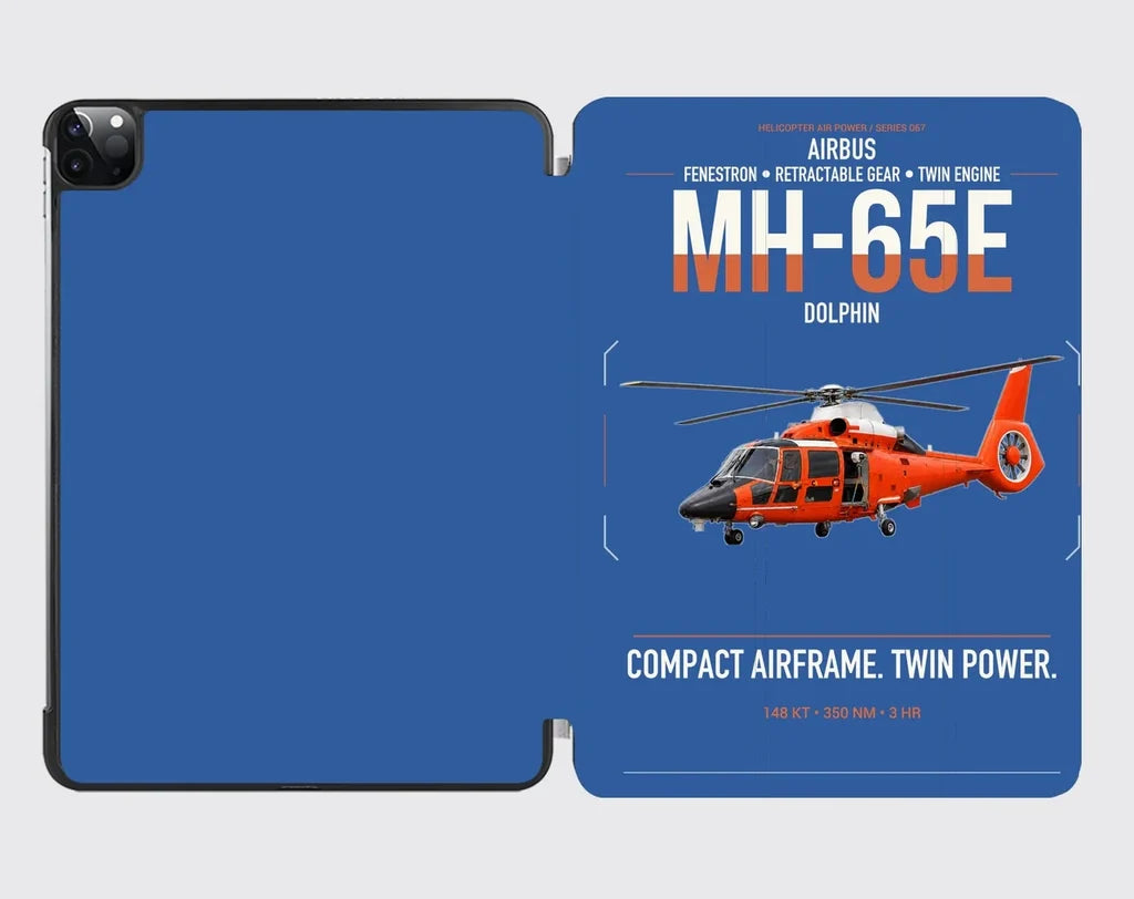 Airbus MH-65E Dolphin design on blue ipad tablet case