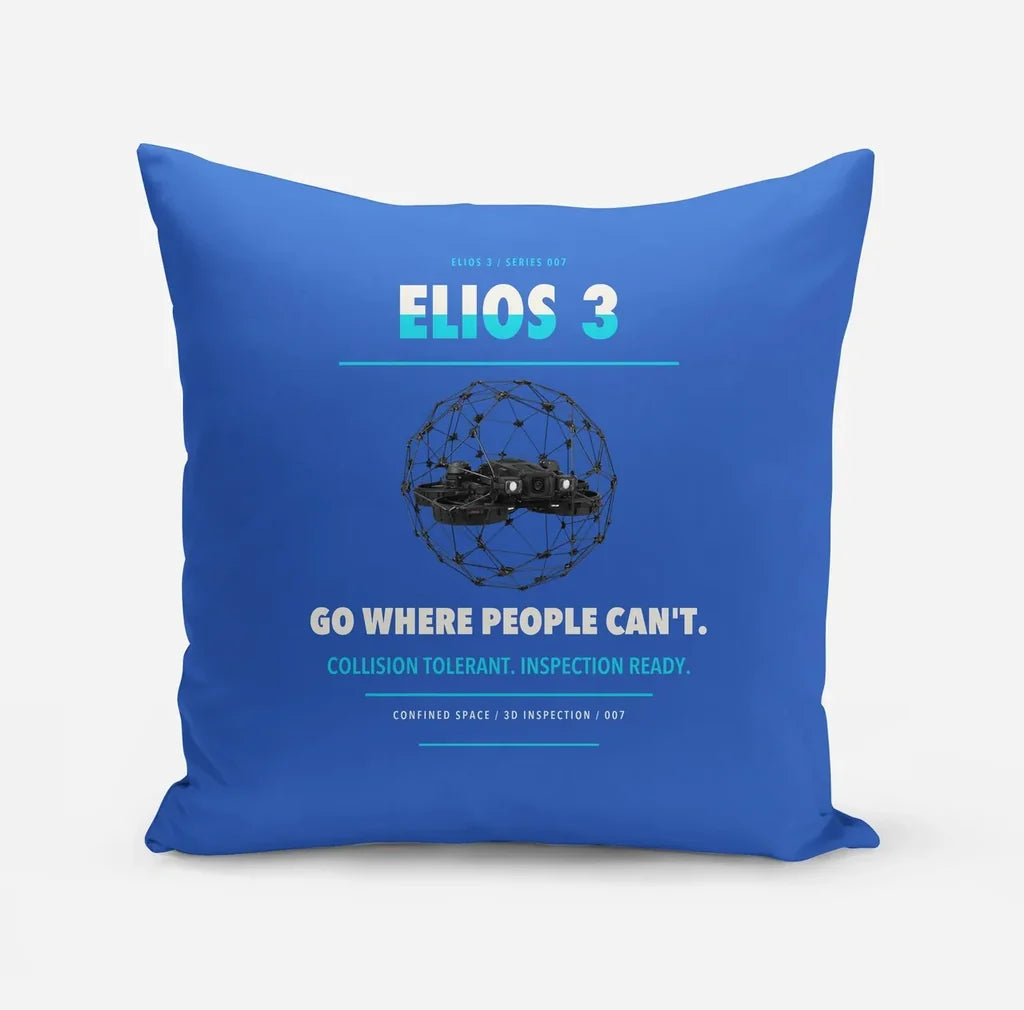 Flyability Elios 3 design on blue pillow