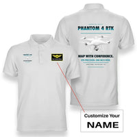 Thumbnail for DJI Phantom 4 RTK design on white polo with custom name badge