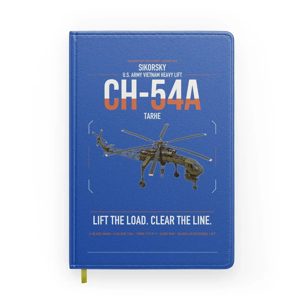 Sikorsky CH-54A Tarhe design on blue notebook