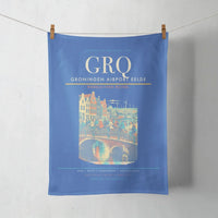Thumbnail for Groningen Airport Eelde (GRQ) design on blue towel