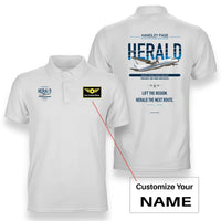 Thumbnail for Handley Page HPR.7 Dart Herald design on white polo with custom name badge