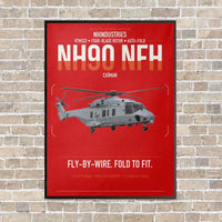 Thumbnail for NHIndustries NH90 NFH Caïman vertical canvas print - framed - red background