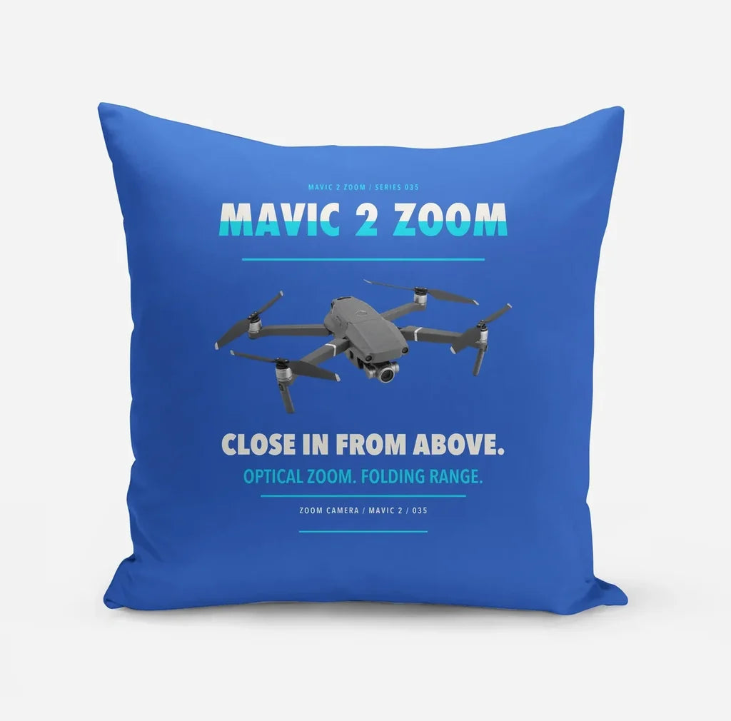 DJI Mavic 2 Zoom design on blue pillow