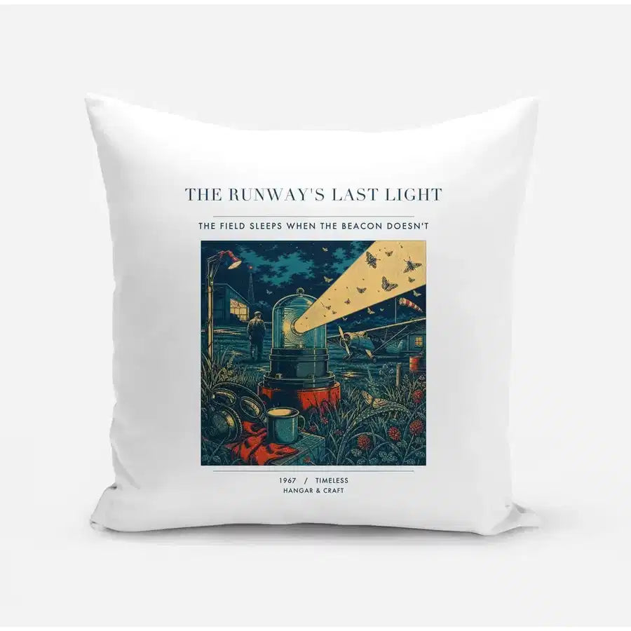 VINTAGE G4425 - The Runway's Last Light - Designed Pillows design on white