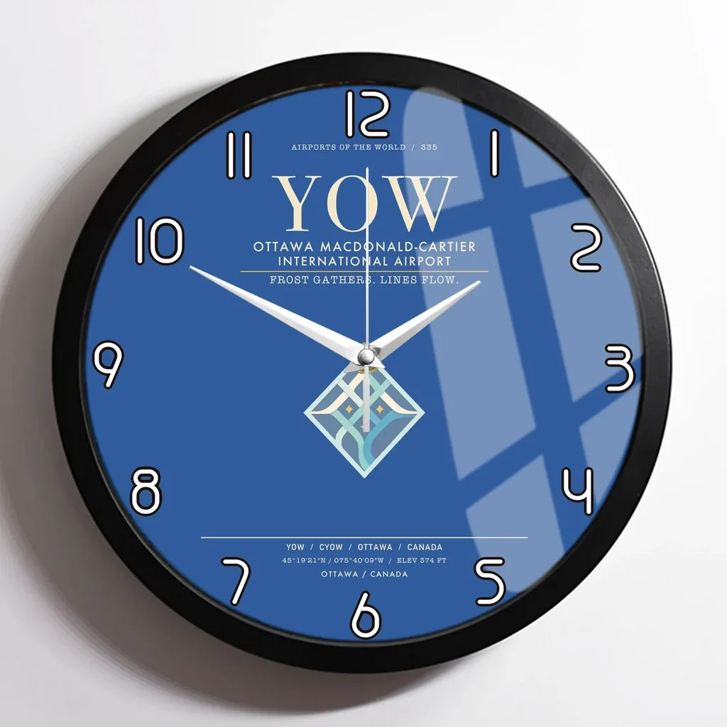 Ottawa Macdonald-Cartier International Airport YOW Wall-Clock Framed - Blue