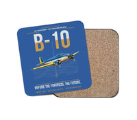 Thumbnail for Martin B-10 design on blue 1 piece coaster