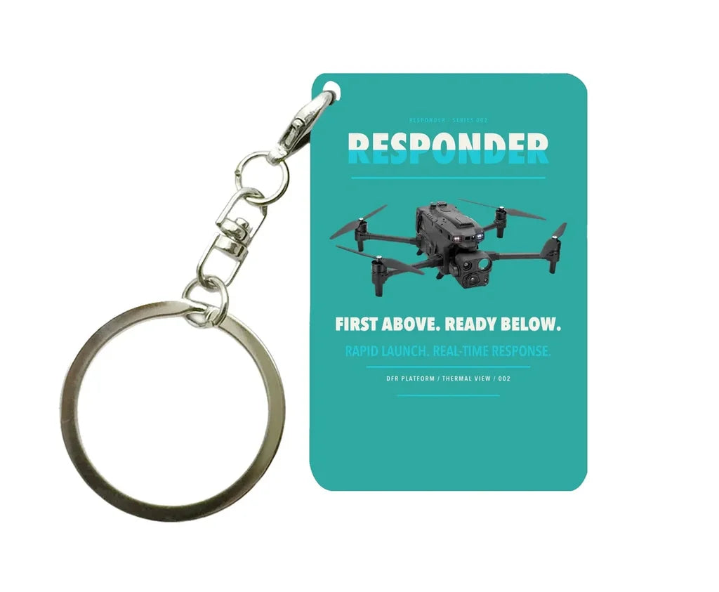 BRINC Responder Key Chain design on turquoise key chain