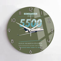 Thumbnail for Bombardier Global 5500 design on green army no frame wall clock