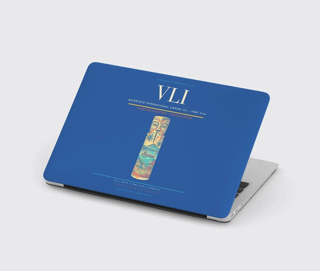 Bauerfield International Airport (VLI) design on blue MacBook case