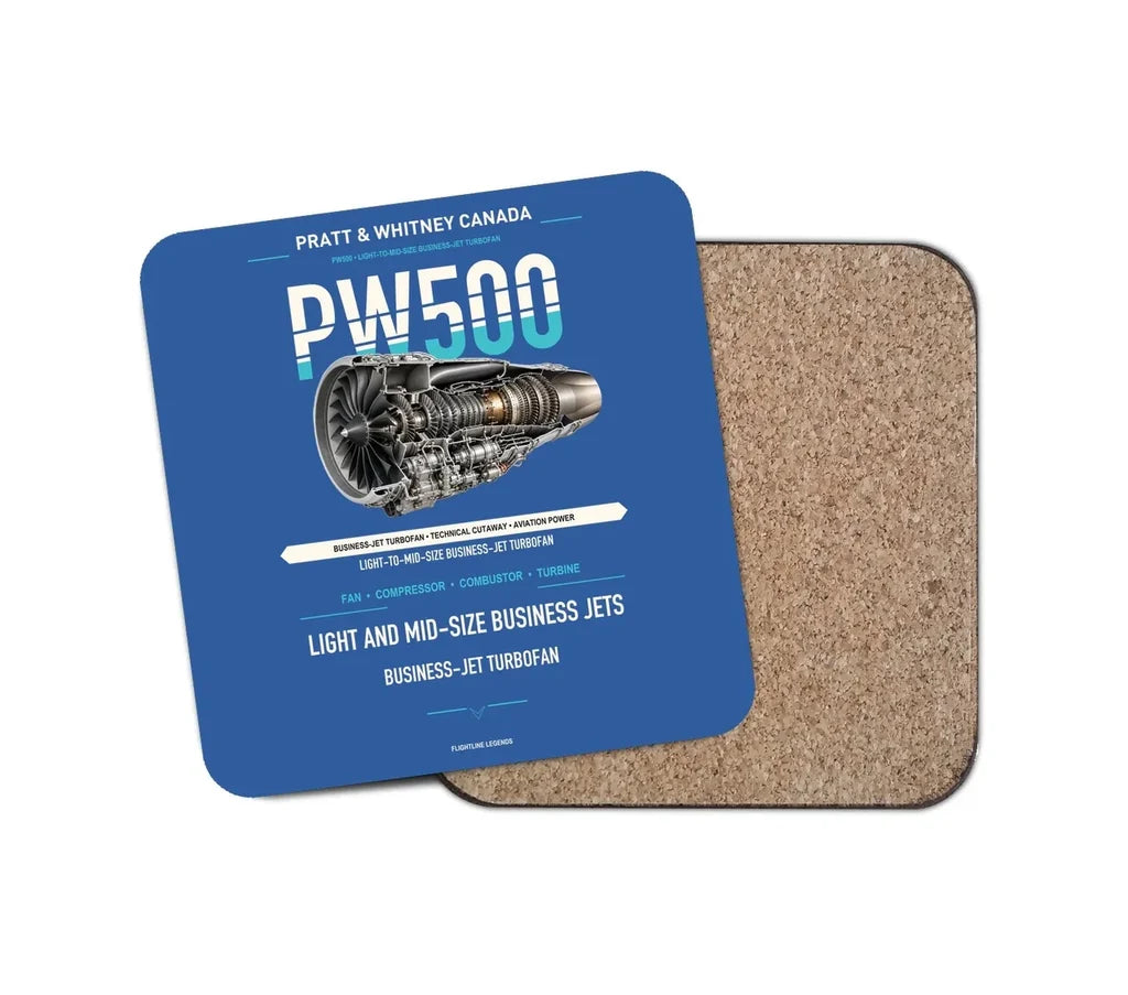 PW500 design on blue 1 piece coaster