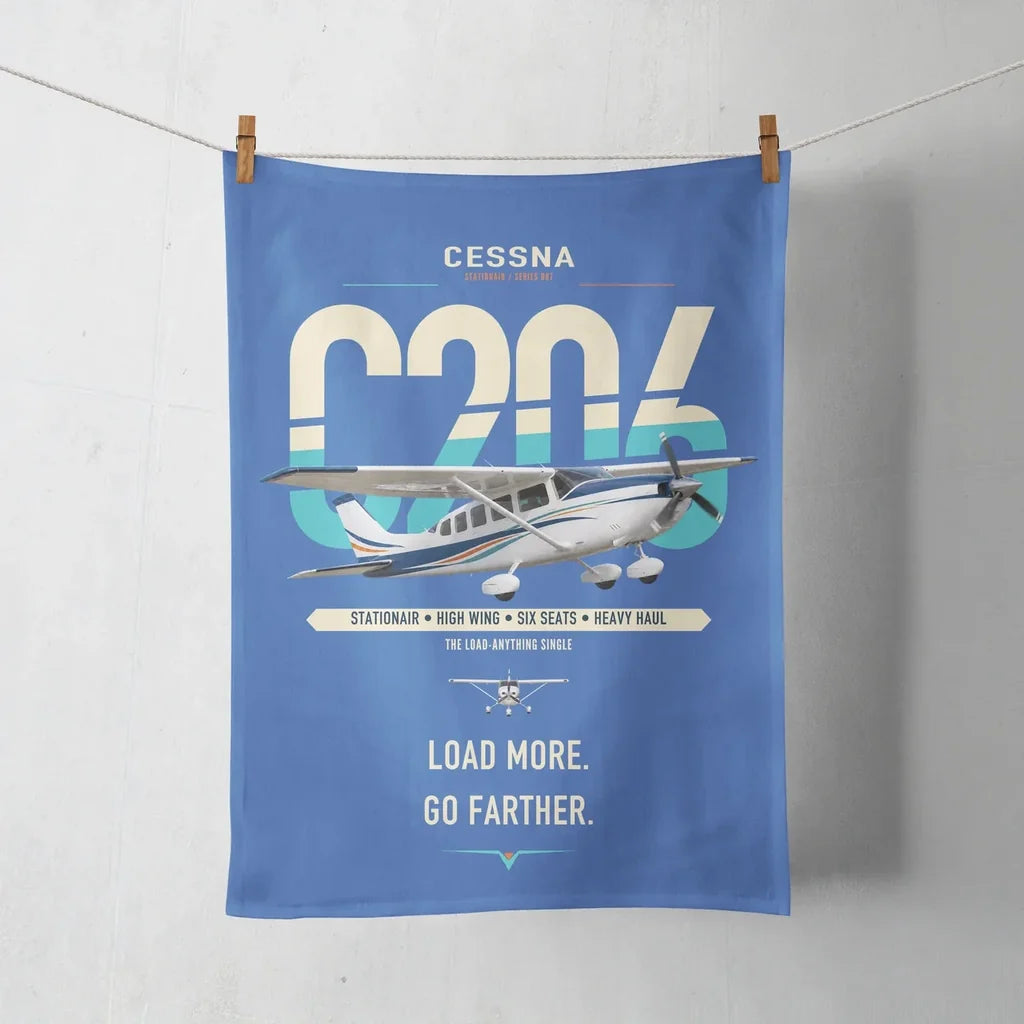 Cessna 206 Stationair design on blue towel