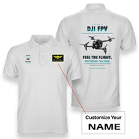 Thumbnail for DJI FPV design on white polo with custom name badge