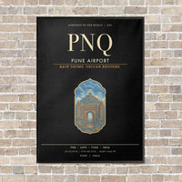 Thumbnail for Pune Airport PNQ - Canvas Framed - Black