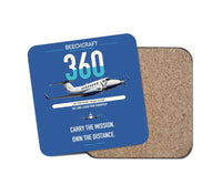 Thumbnail for Beechcraft King Air 360 design on blue 1 piece coaster
