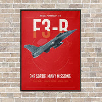 Thumbnail for Dassault Rafale C — F3-R standard vertical canvas print - framed - red background