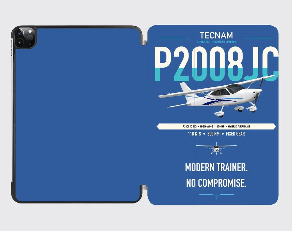 Tecnam P2008JC NG design on blue ipad tablet case
