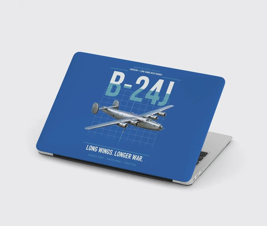 B-24J Liberator design on blue MacBook case