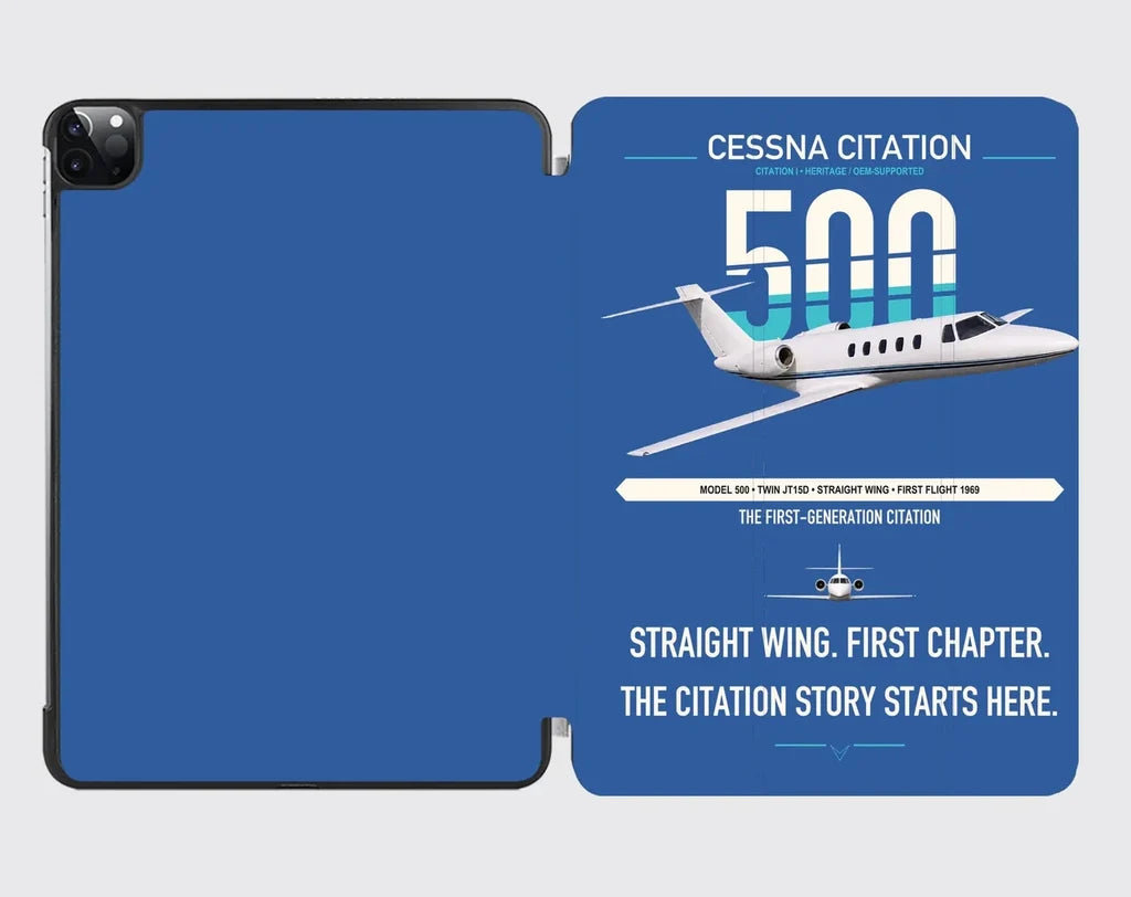 Cessna Citation 500 - Citation I design on blue ipad tablet case