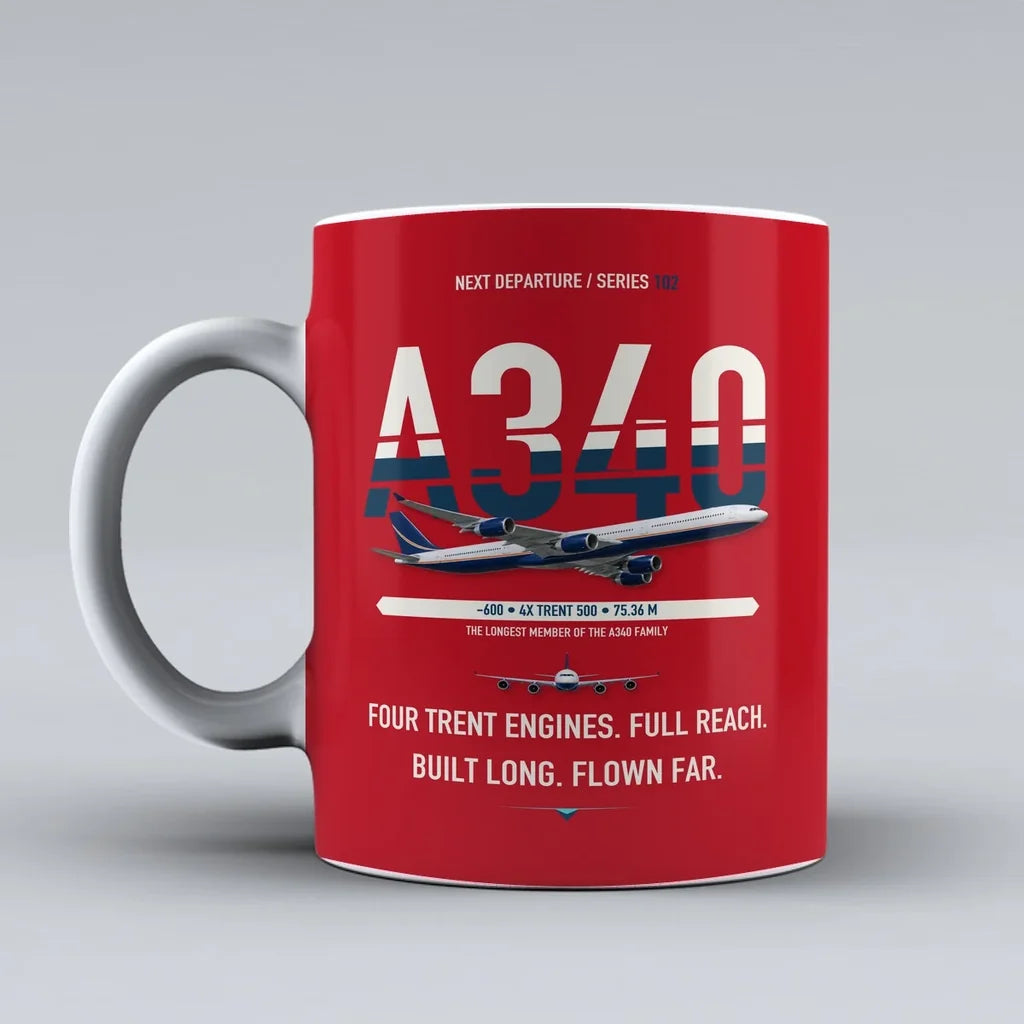 A340-600 Mug design on red airbus