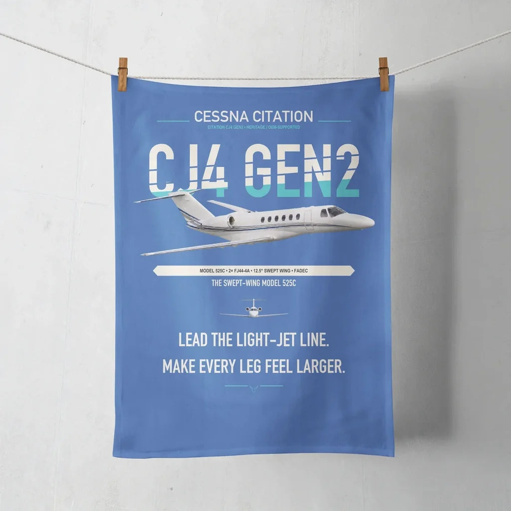 Cessna Citation CJ4 Gen2 design on blue towel