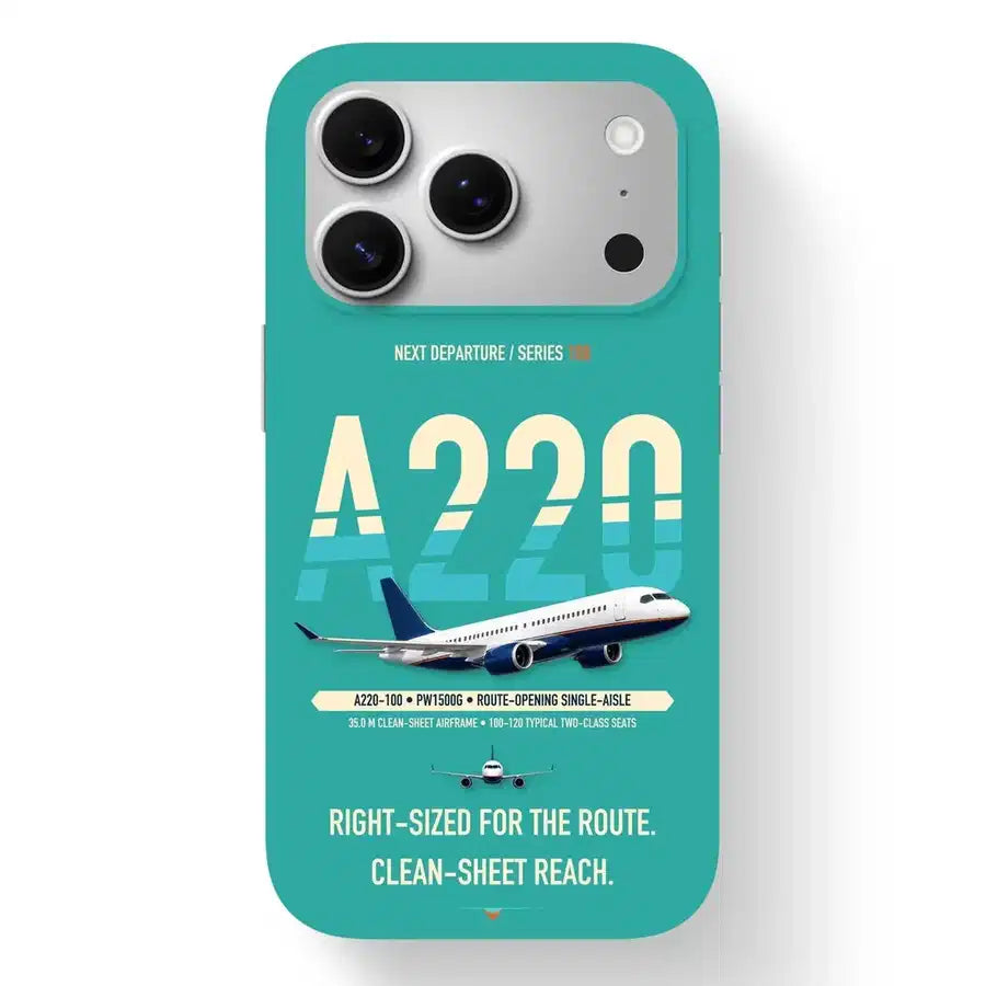 Airbus A220-100 Case design on turquoise iphone case
