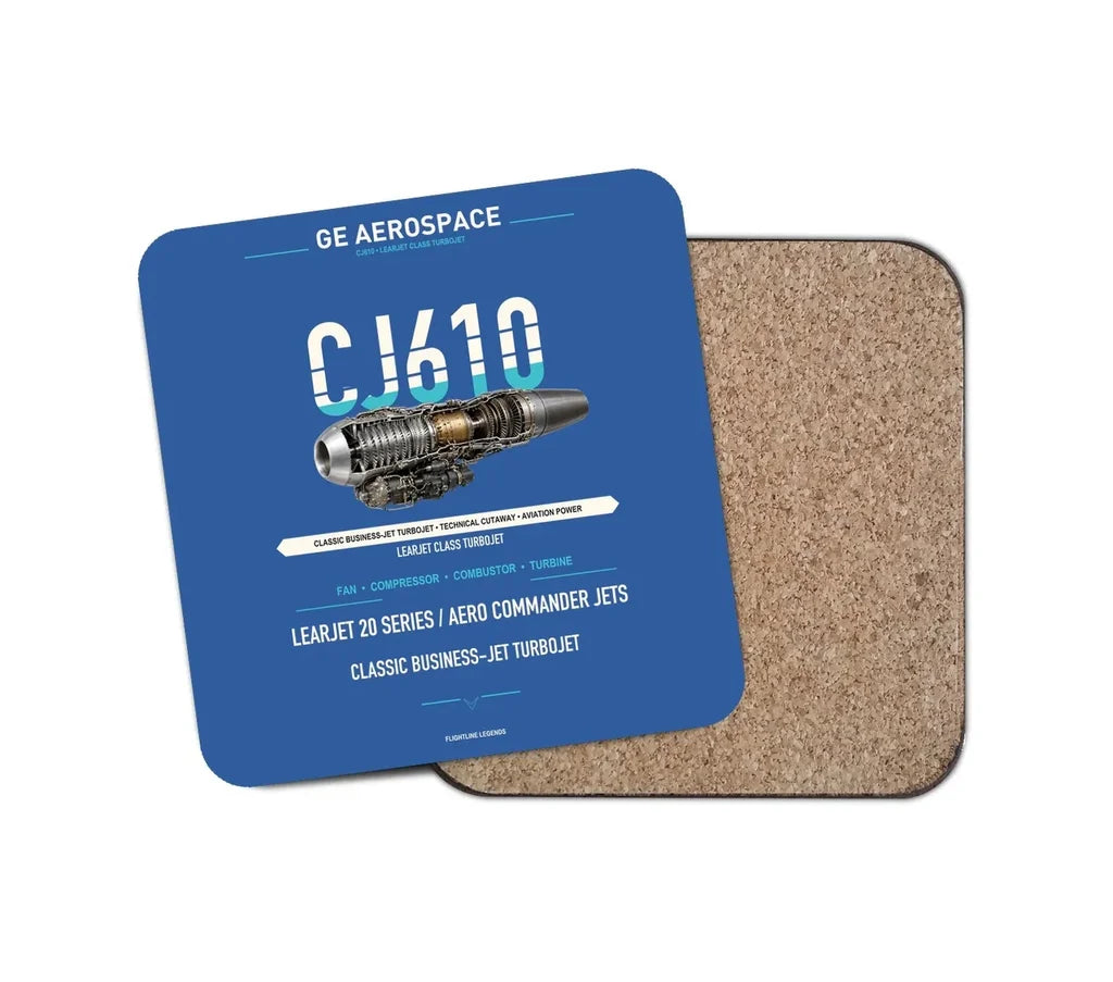 CJ610 design on blue 1 piece coaster