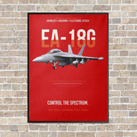Thumbnail for EA-18G Growler Control The Spectrum vertical canvas print - framed - red background