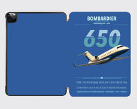 Thumbnail for Bombardier Challenger 650 design on blue ipad tablet case