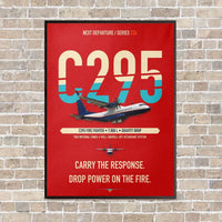 Thumbnail for Airbus C295 Firefighter vertical canvas print - framed - red background