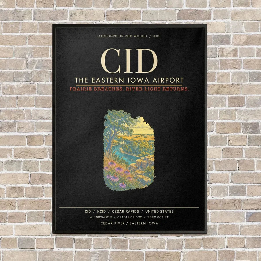 The Eastern Iowa Airport CID - Canvas Framed - Black
