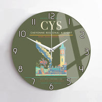 Thumbnail for Cheyenne Regional Airport (CYS) design on green army no frame wall clock