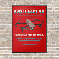 Thumbnail for Autel EVO II Dual 640T V3 vertical canvas print - framed - red background