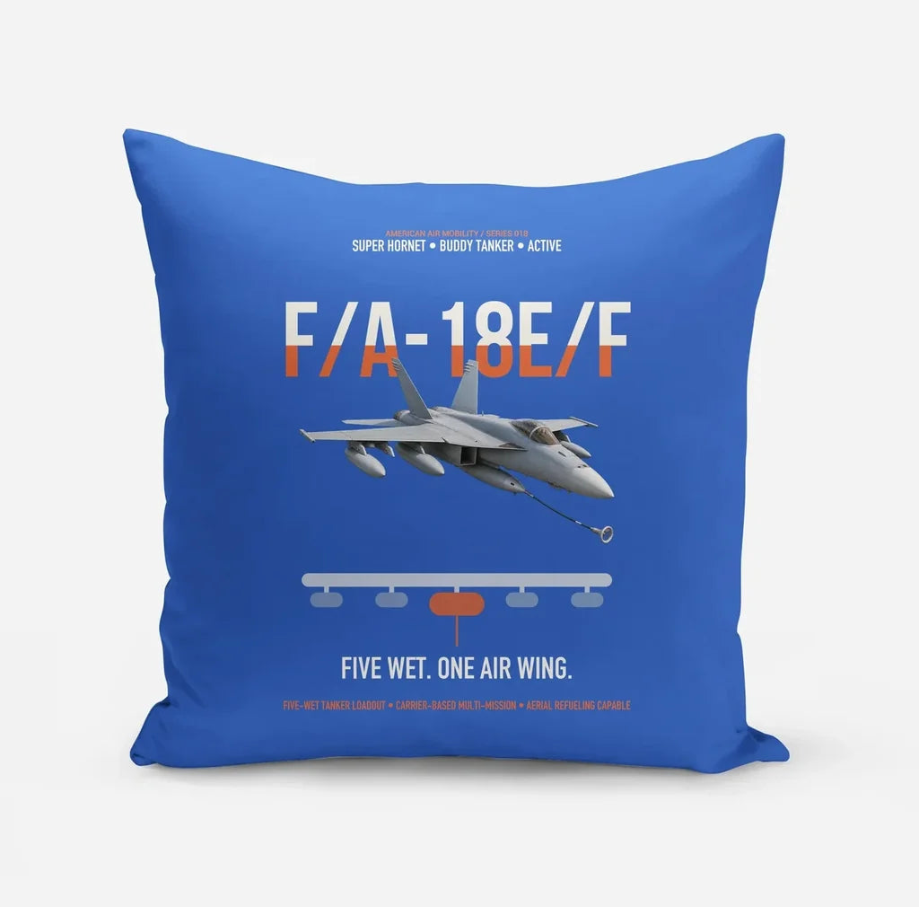 F A-18E F Buddy Tanker design on blue pillow