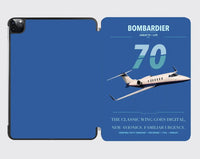 Thumbnail for Bombardier Learjet 70 design on blue ipad tablet case