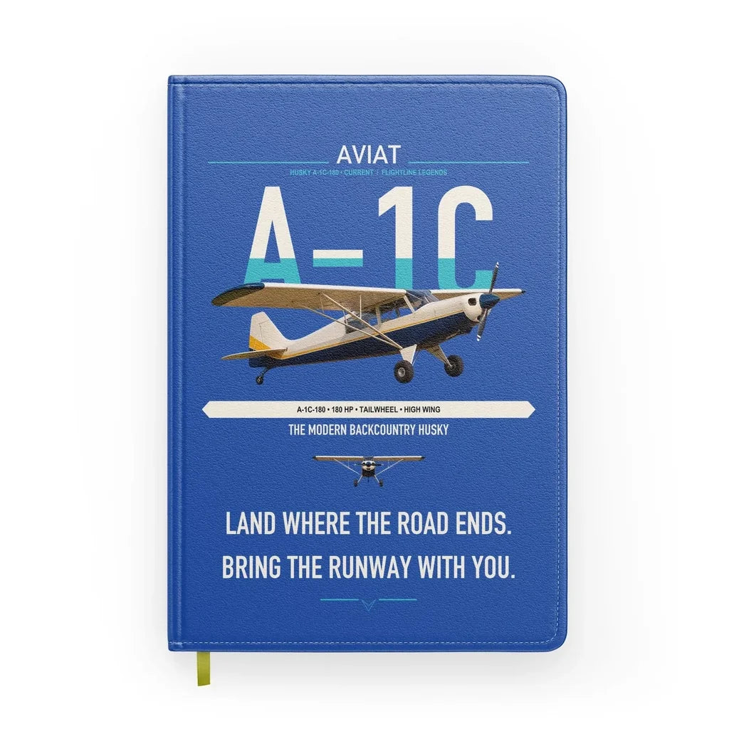 Aviat Husky A-1C-180 design on blue notebook