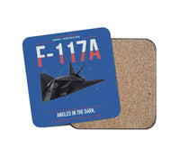 Thumbnail for F-117A Nighthawk design on blue 1 piece coaster