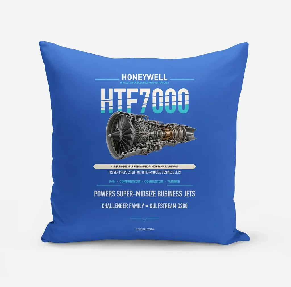 HTF7000 design on blue pillow