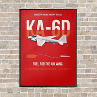 Thumbnail for KA-6D Intruder vertical canvas print - framed - red background