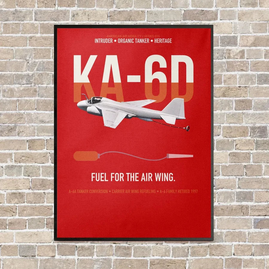 KA-6D Intruder vertical canvas print - framed - red background