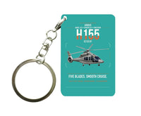 Thumbnail for Airbus H155 EC155 B1 design on turquoise designed key chain, double-side print