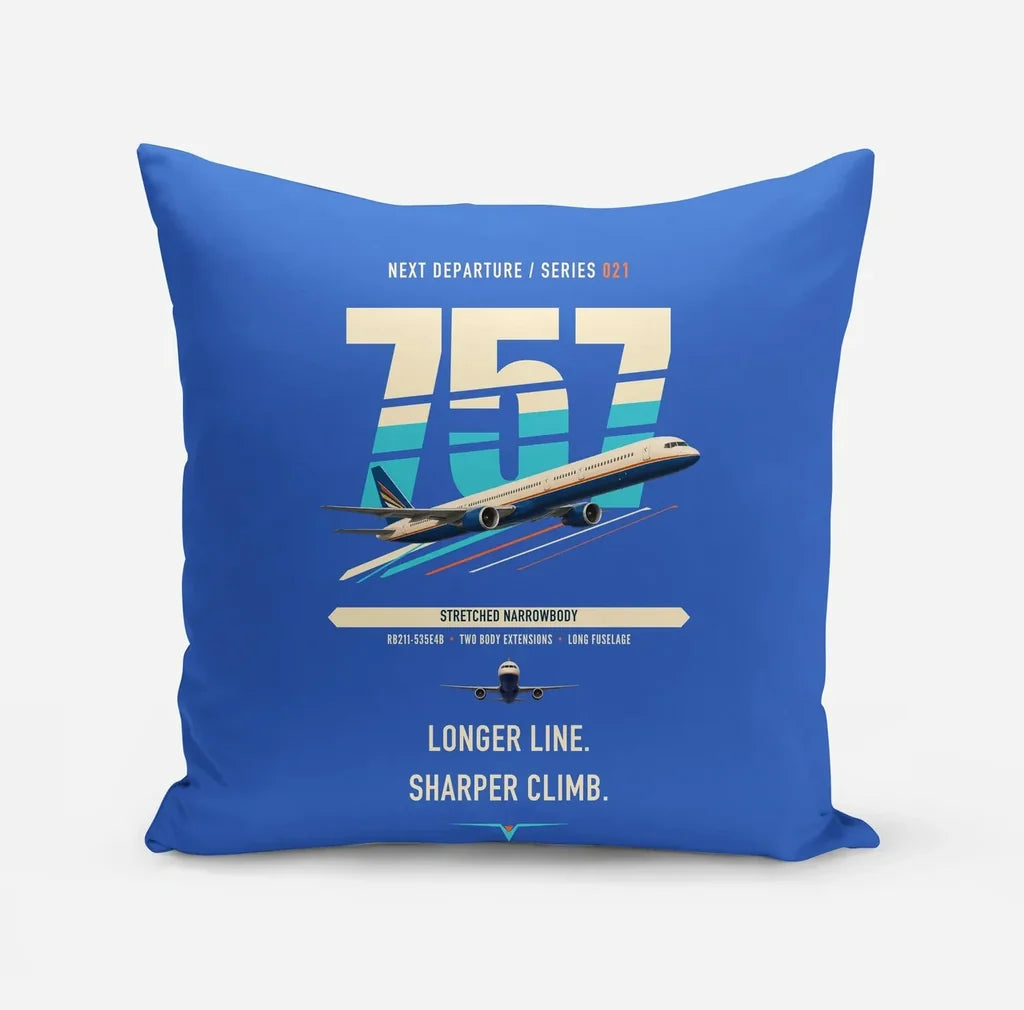 Boeing 757-300 design on blue pillow