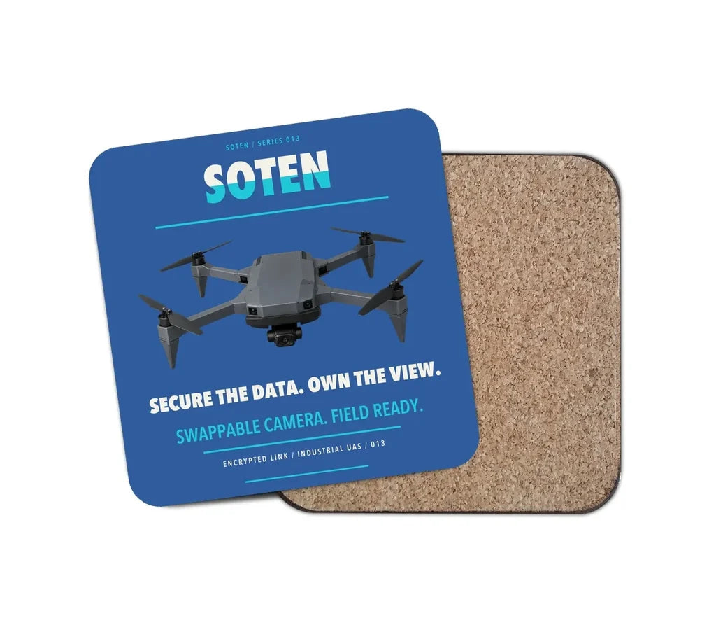 ACSL SOTEN design on blue 1 piece coaster